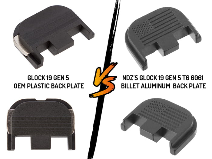 Aftermarket Firearm Parts vs OEM Back Plate vs NDZ Glock 19 Gen 5 Back Plate