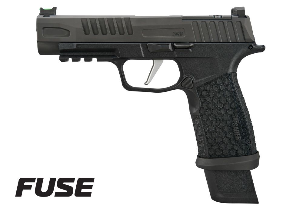 The Sig Sauer P365-FUSE pistol: A compact and versatile firearm equipped with advanced features for enhanced accuracy and ease of carry, perfect for everyday self-defense.