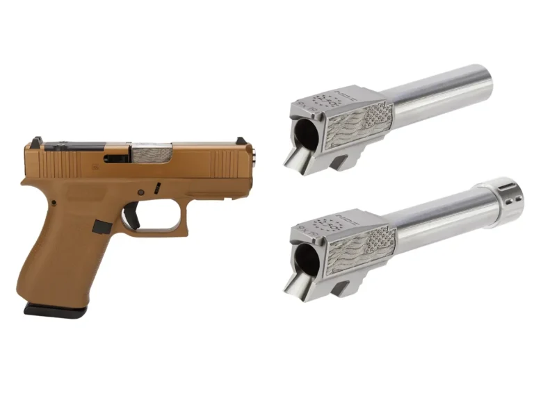 NDZ Glock Laser Engraved Barrels, USA 250th Anniversary, shown for the Glock 22 Gen 3 barrel fitment guide.