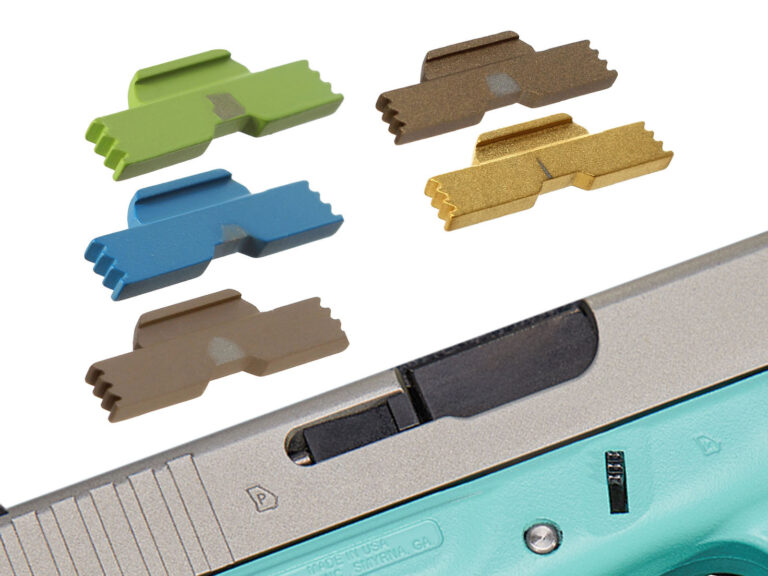NDZ Glock 42 Extended Slide Lock Lever, shown for the Glock slide lock lever compatibility guide.