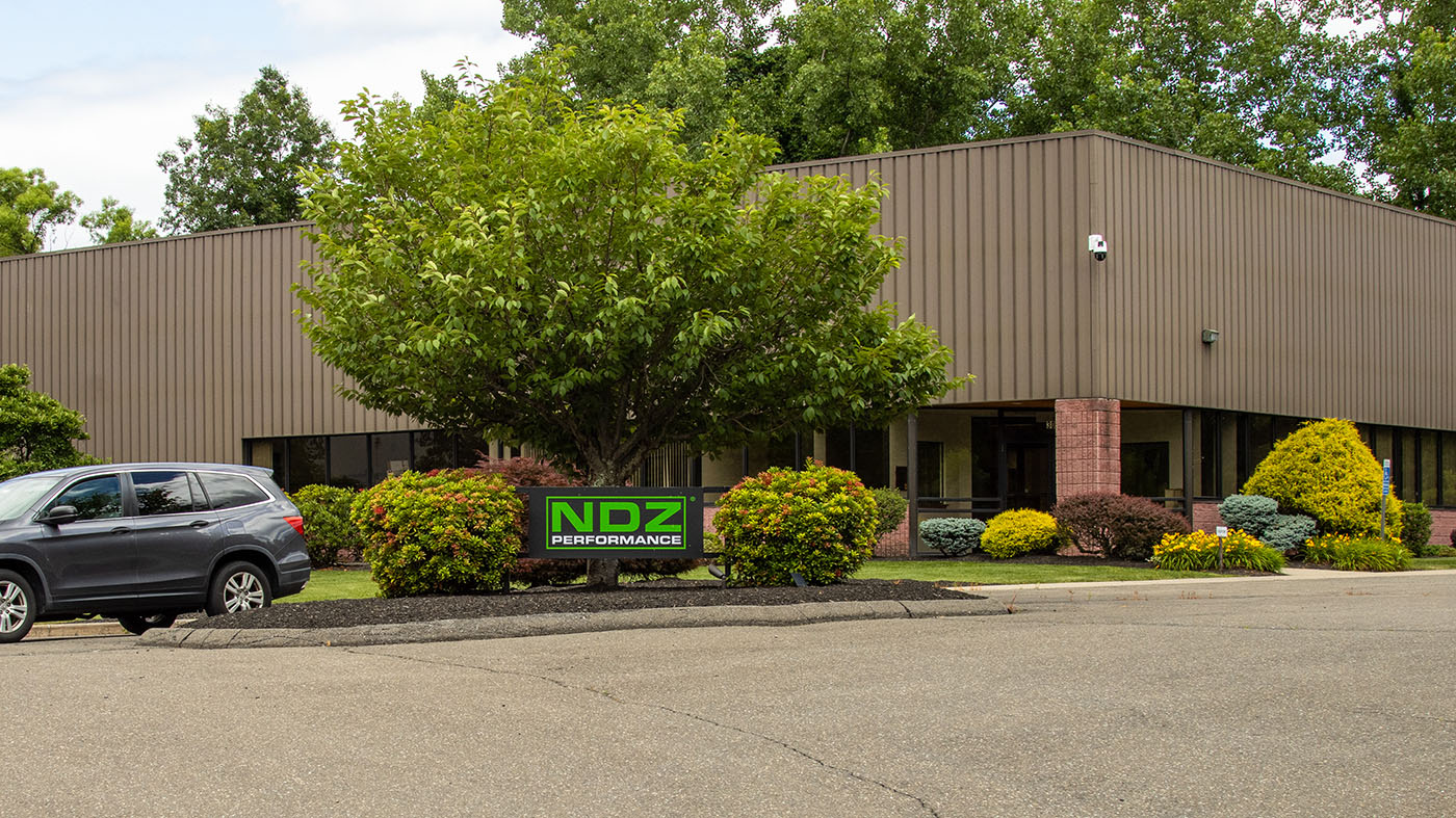 NDZ Performance building in Cheshire, Connecticut, with the NDZ Performance sign out front